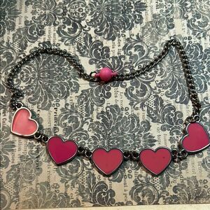 Pink Heart Charm Necklace